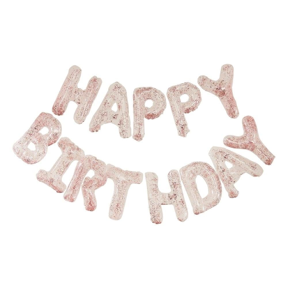 Ginger Ray - Konfetili Happy Birthday Balonlar