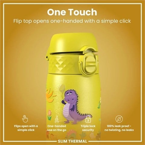 ION8 - İnce Su Termosu - Sarı Ejderhalar - 500 Ml - Sızdırmaz
