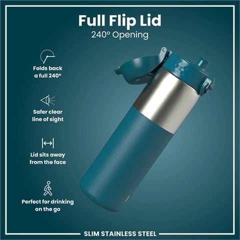 ION8 - Paslanmaz Çelik İnce Suluk - Koyu Turkuaz - 600 Ml - Sızdırmaz