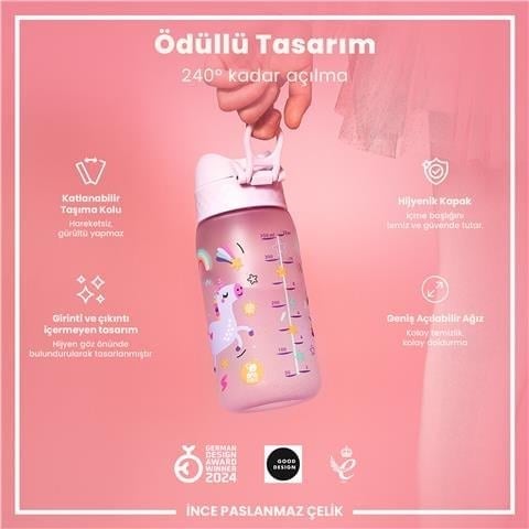 ION8 - Çocuk Suluk - Unicorn - 350 Ml - Sızdırmaz - BPA İçermeyen