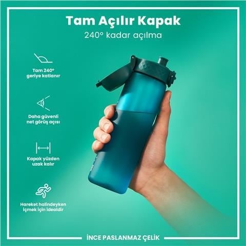ION8 - İnce Suluk - Deniz Mavisi - 500 Ml - Sızdırmaz - BPA İçermeyen