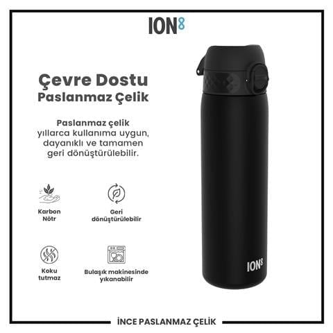 ION8 - İnce Suluk - Siyah - 500 Ml - Sızdırmaz - BPA İçermeyen