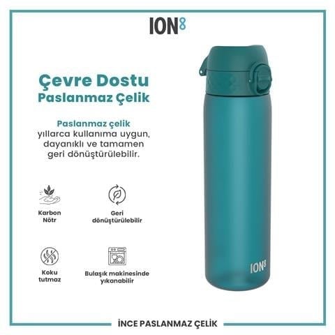 ION8 - İnce Suluk - Deniz Mavisi - 500 Ml - Sızdırmaz - BPA İçermeyen