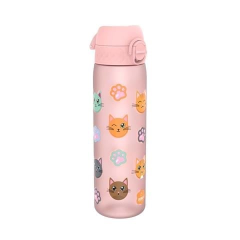 ION8 - Geri Dönüştürülmüş Plastik - Recyclon - İnce Suluk - Kediler - 500 Ml - Sızdırmaz - BPA İçermeyen