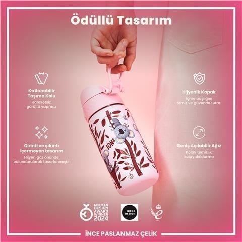 ION8 - Paslanmaz Çelik Çocuk Suluk - Koala - 400 Ml - Sızdırmaz