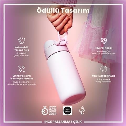 ION8 - Paslanmaz Çelik Çocuk Suluk - Leylak - 400 Ml - Sızdırmaz