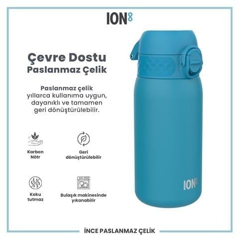 ION8 - Paslanmaz Çelik Çocuk Suluk - Mavi - 400 Ml - Sızdırmaz