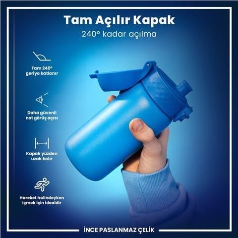 ION8 - Paslanmaz Çelik Çocuk Suluk - Mavi - 400 Ml - Sızdırmaz