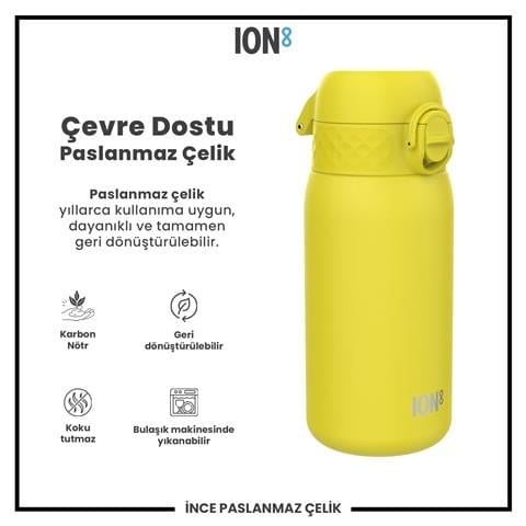 ION8 - Paslanmaz Çelik Çocuk Suluk - Sarı - 400 Ml - Sızdırmaz