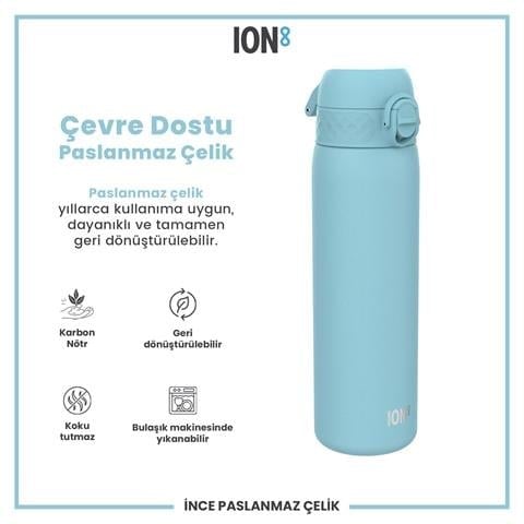 ION8 - Paslanmaz Çelik İnce Suluk - Alaska Mavisi - 600 Ml - Sızdırmaz