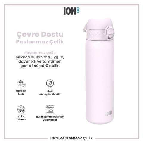 ION8 - Paslanmaz Çelik İnce Suluk - Lila - 600 Ml - Sızdırmaz
