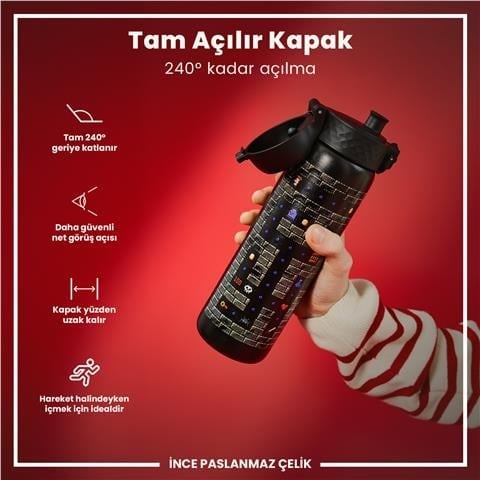 ION8 - Paslanmaz Çelik İnce Suluk - Oyuncu - 600 Ml - Sızdırmaz
