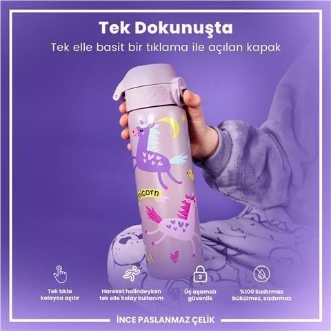 ION8 - Paslanmaz Çelik İnce Suluk - Unicorn - 600 Ml - Sızdırmaz