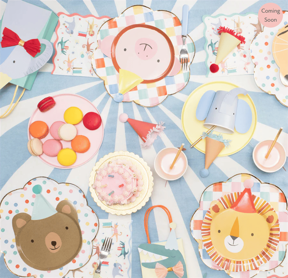 Meri Meri - Animal Parade Die Cut Plates - Hayvan Geçit Töreni Tabaklar (8Li)