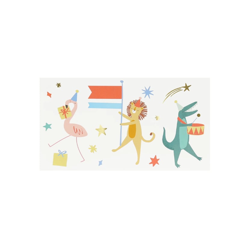 Meri Meri - Animal Parade Temporary Tattoos - Hayvanlar Geçit Töreni Geçici Dövmeler (X2)
