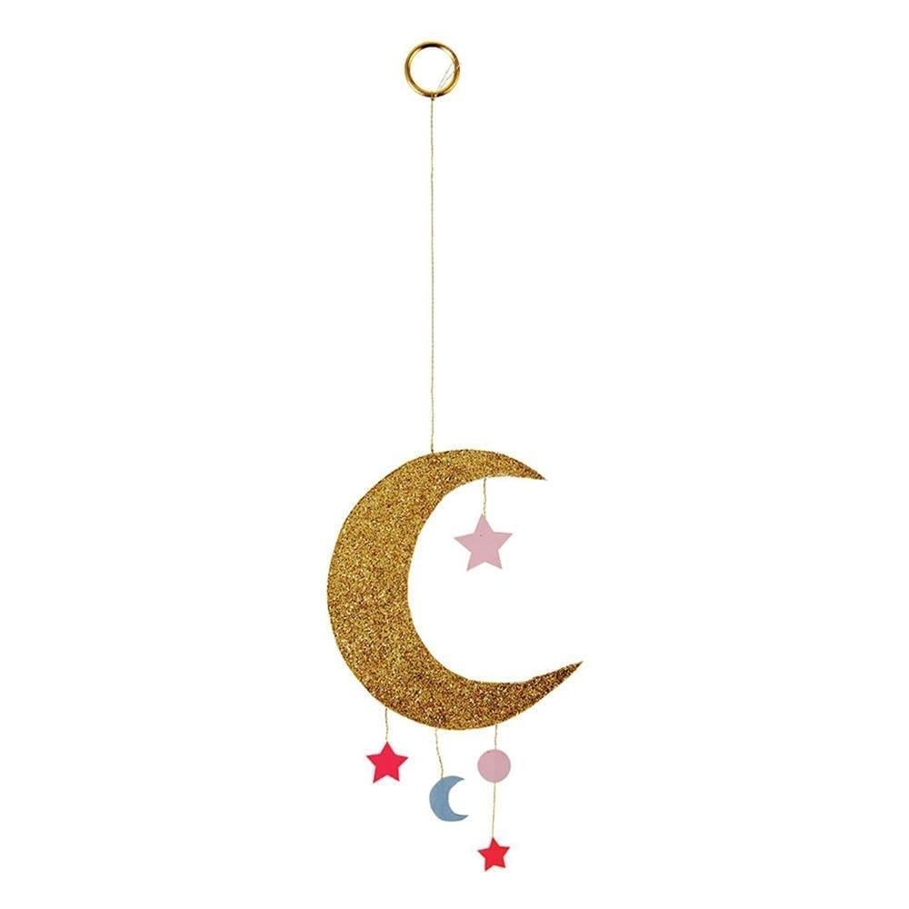 Meri Meri - Baby Moon Mobile Card - Ay & Yıldız Tebrik Kartı - Pembe