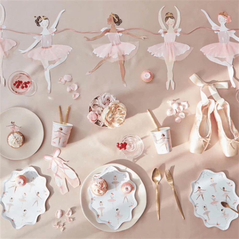 Meri Meri - Ballerina Plates - Balerin Tabaklar - 8Li