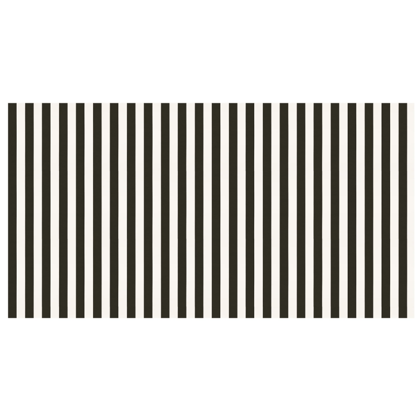 Meri Meri - Black Striped Tablecloth - Siyah Çizgili Masa Örtüsü