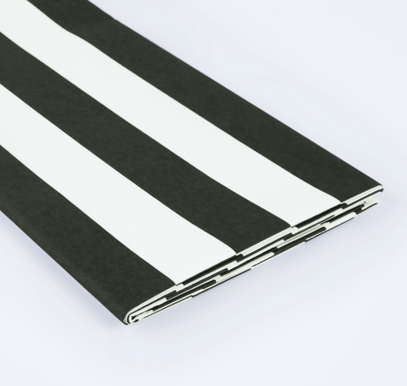 Meri Meri - Black Striped Tablecloth - Siyah Çizgili Masa Örtüsü