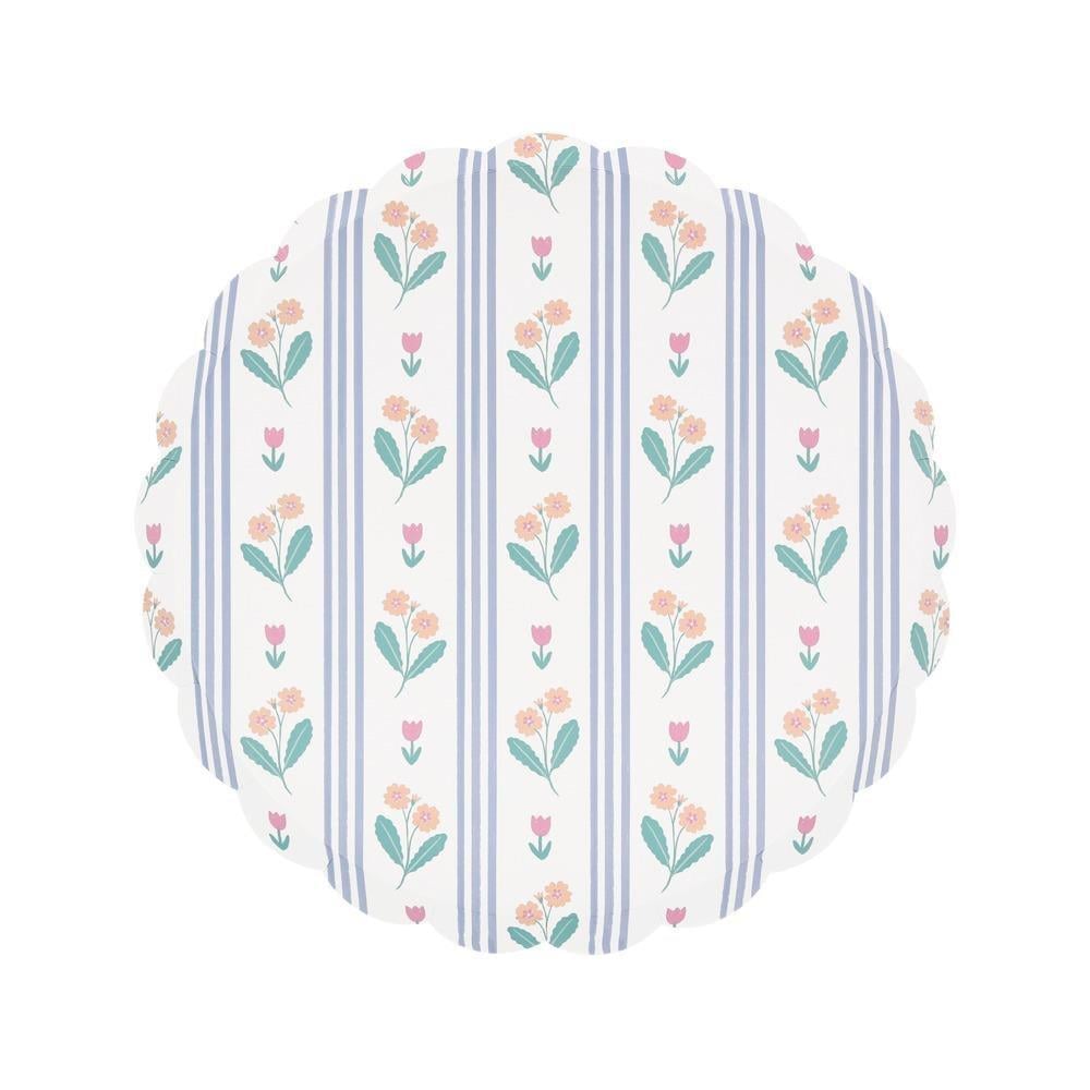 Meri Meri - Bloomsbury Çiçek Desenli Tabaklar - M - 8 Adet