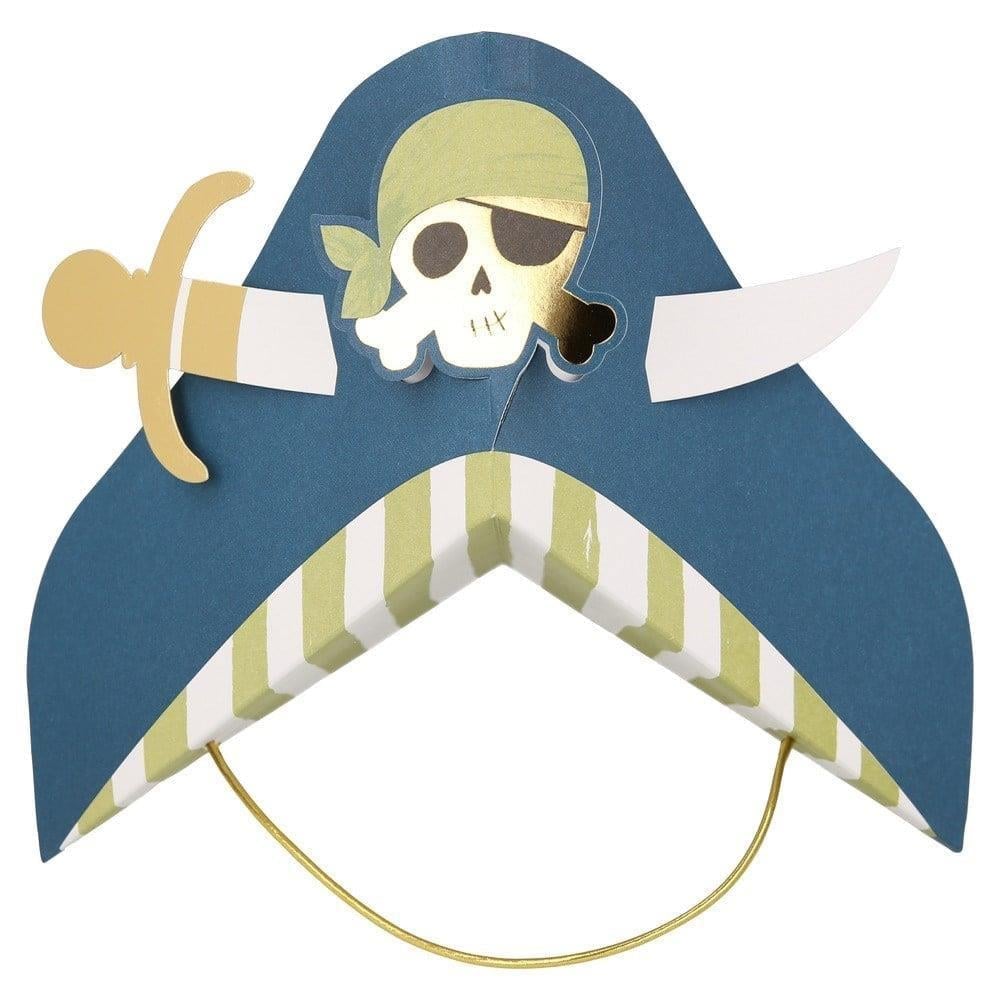 Meri Meri - Blue Pirate Party Hats - Korsan Parti Şapkaları - 8Li