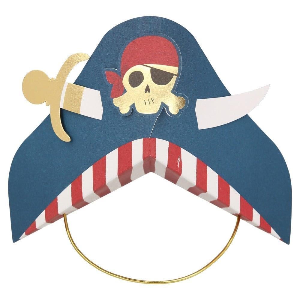 Meri Meri - Blue Pirate Party Hats - Korsan Parti Şapkaları - 8Li