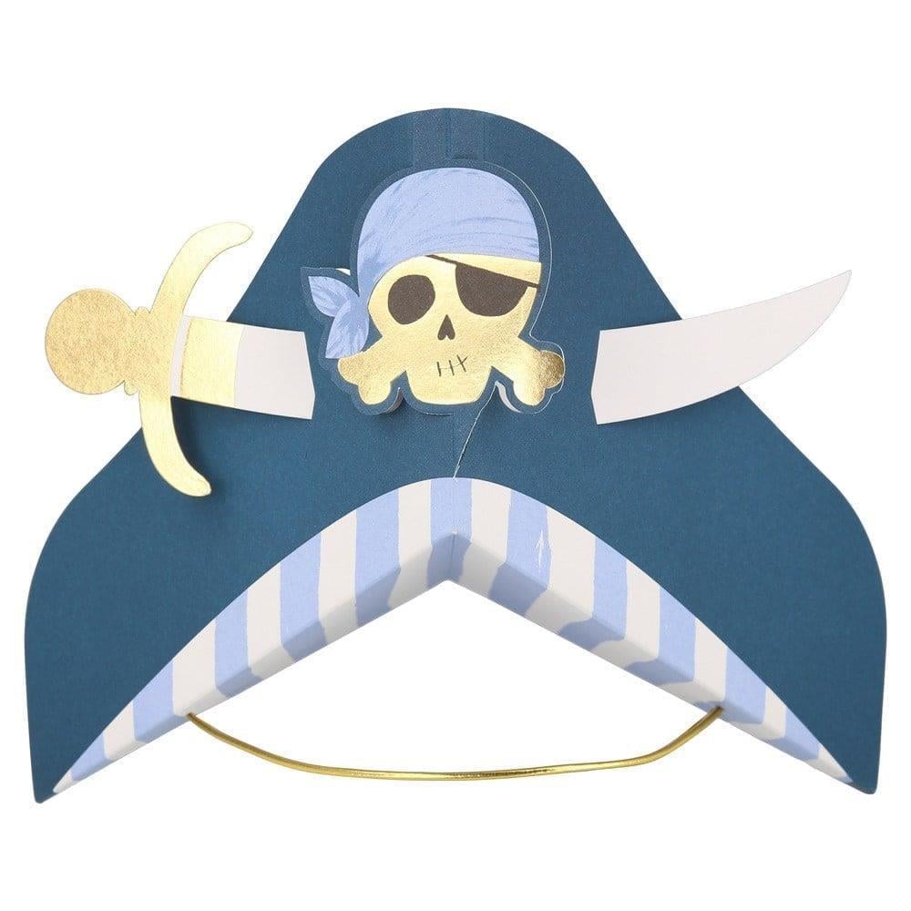 Meri Meri - Blue Pirate Party Hats - Korsan Parti Şapkaları - 8Li