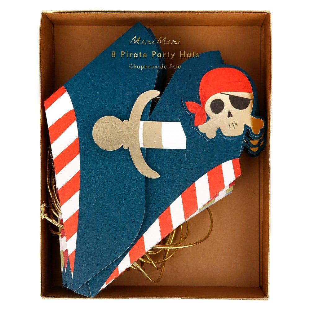 Meri Meri - Blue Pirate Party Hats - Korsan Parti Şapkaları - 8Li