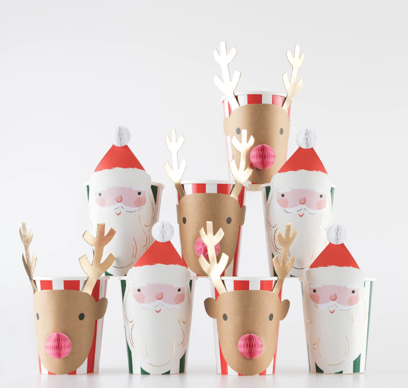 Meri Meri - Christmas Honeycomb Cups - Yeni Yıl Bardak (8li)
