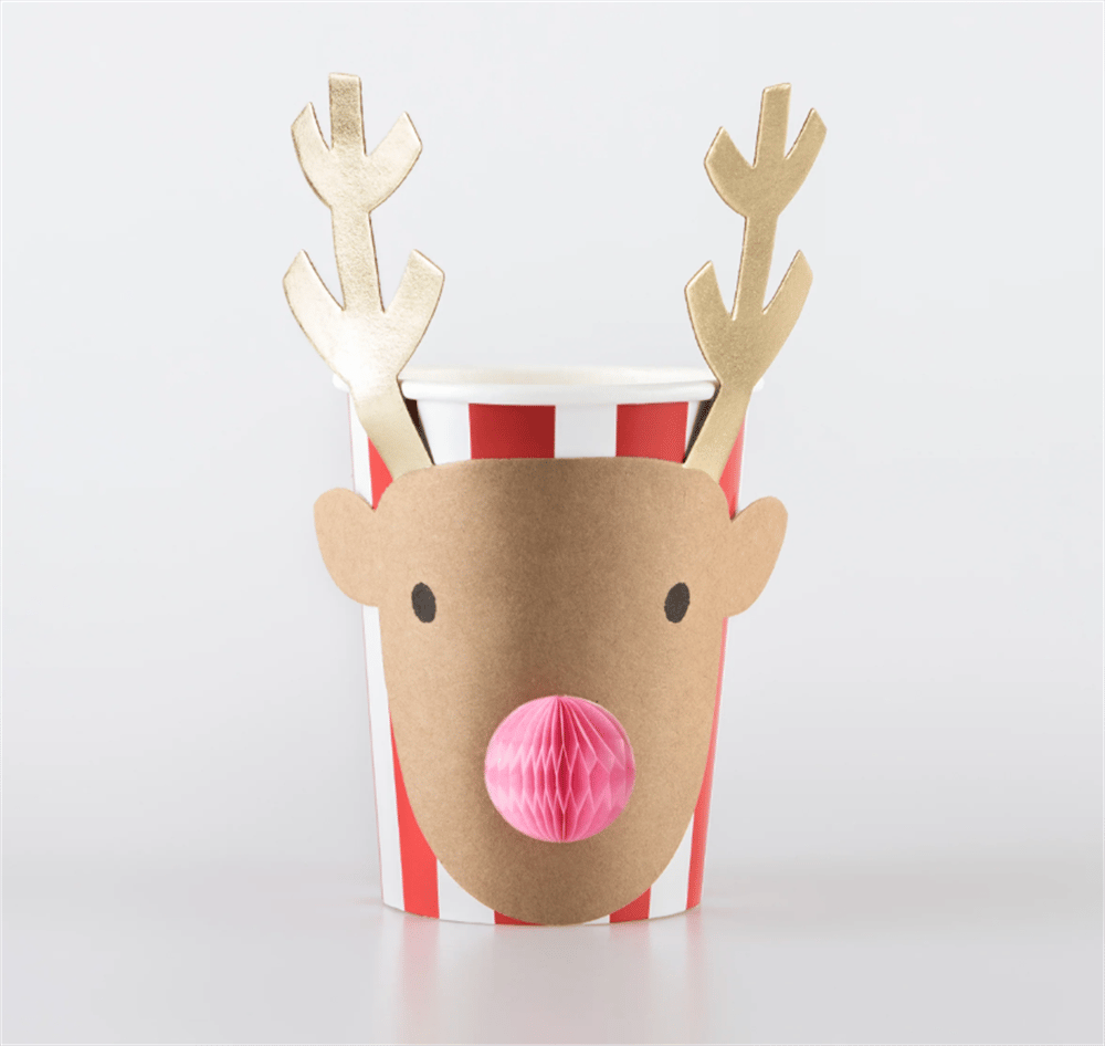 Meri Meri - Christmas Honeycomb Cups - Yeni Yıl Bardak (8Li)
