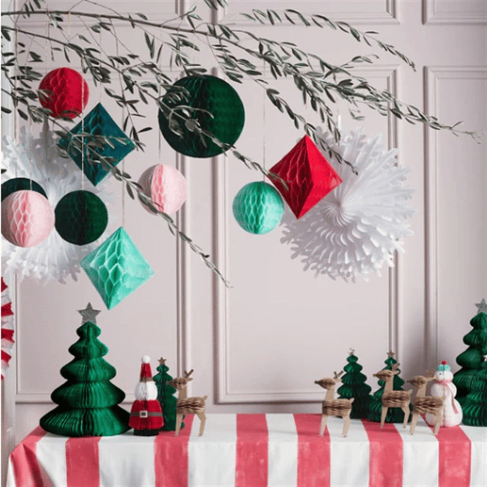 Meri Meri - Christmas Honeycomb Decoration Kit - Yeni Yıl Petekli Dekor Kiti