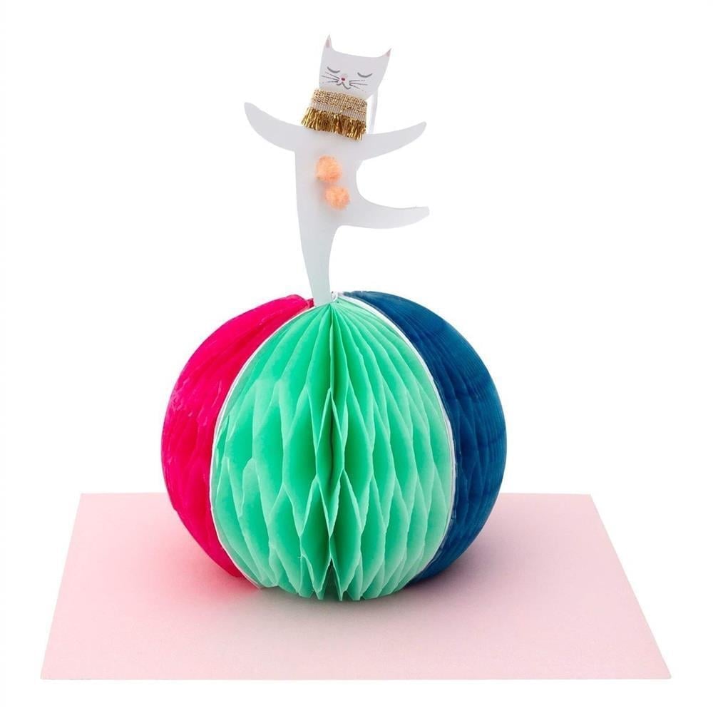 Meri Meri - Circus Cat Card - Sirk Kedisi Tebrik Kartı