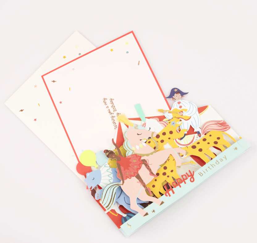 Meri Meri - Circus Concertina Card - Sirk Tebrik Kartı