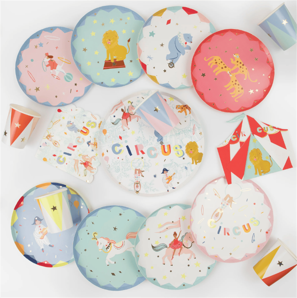 Meri Meri - Circus Dinner Plates - Sirk Tabaklar (L) (X8)