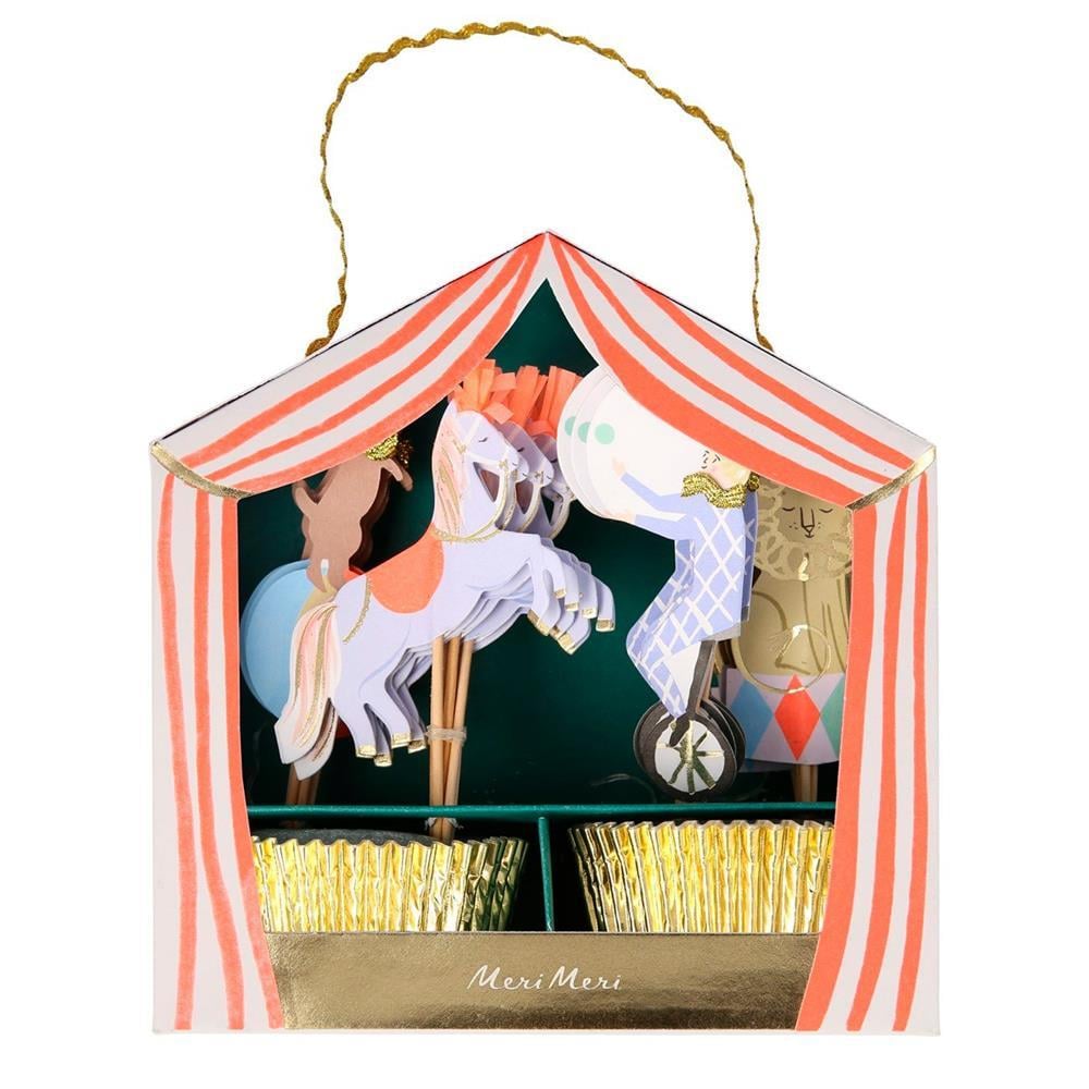 Meri Meri - Circus Parade Cupcake Kit - Sirk Cupcake Kit - 24Lü