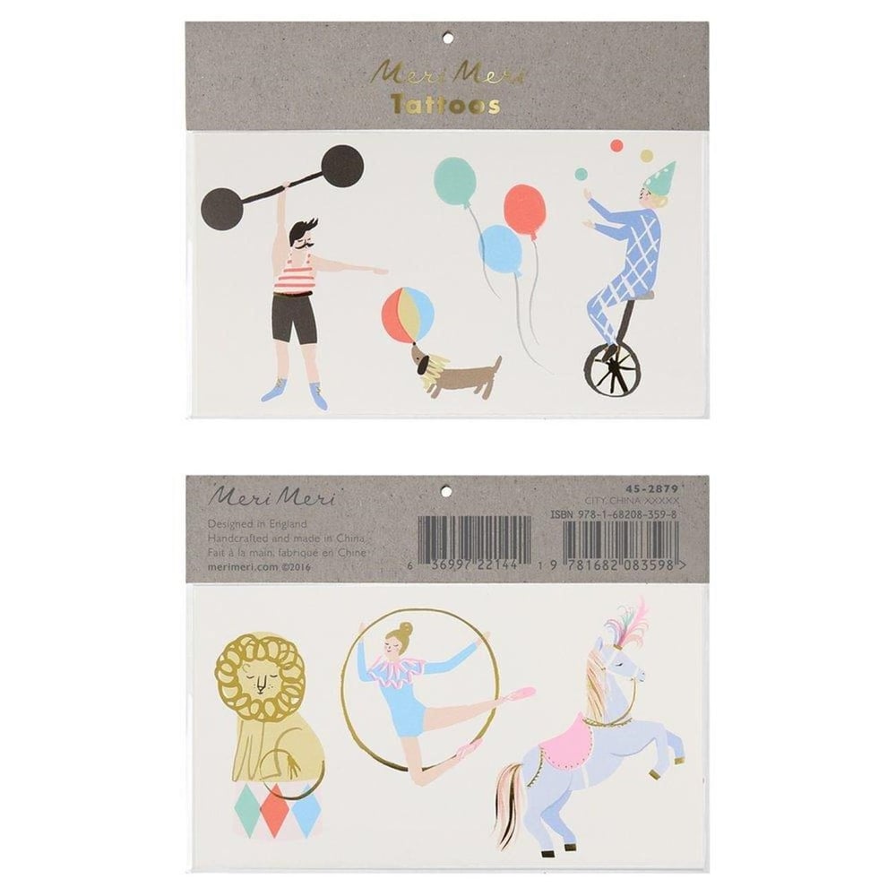 Meri Meri - Circus Tattoos - Sirk Geçici Dövmeler - L