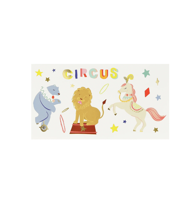 Meri Meri - Circus Temporary Tattoos - Sirk Geçici Dövmeler (X2)