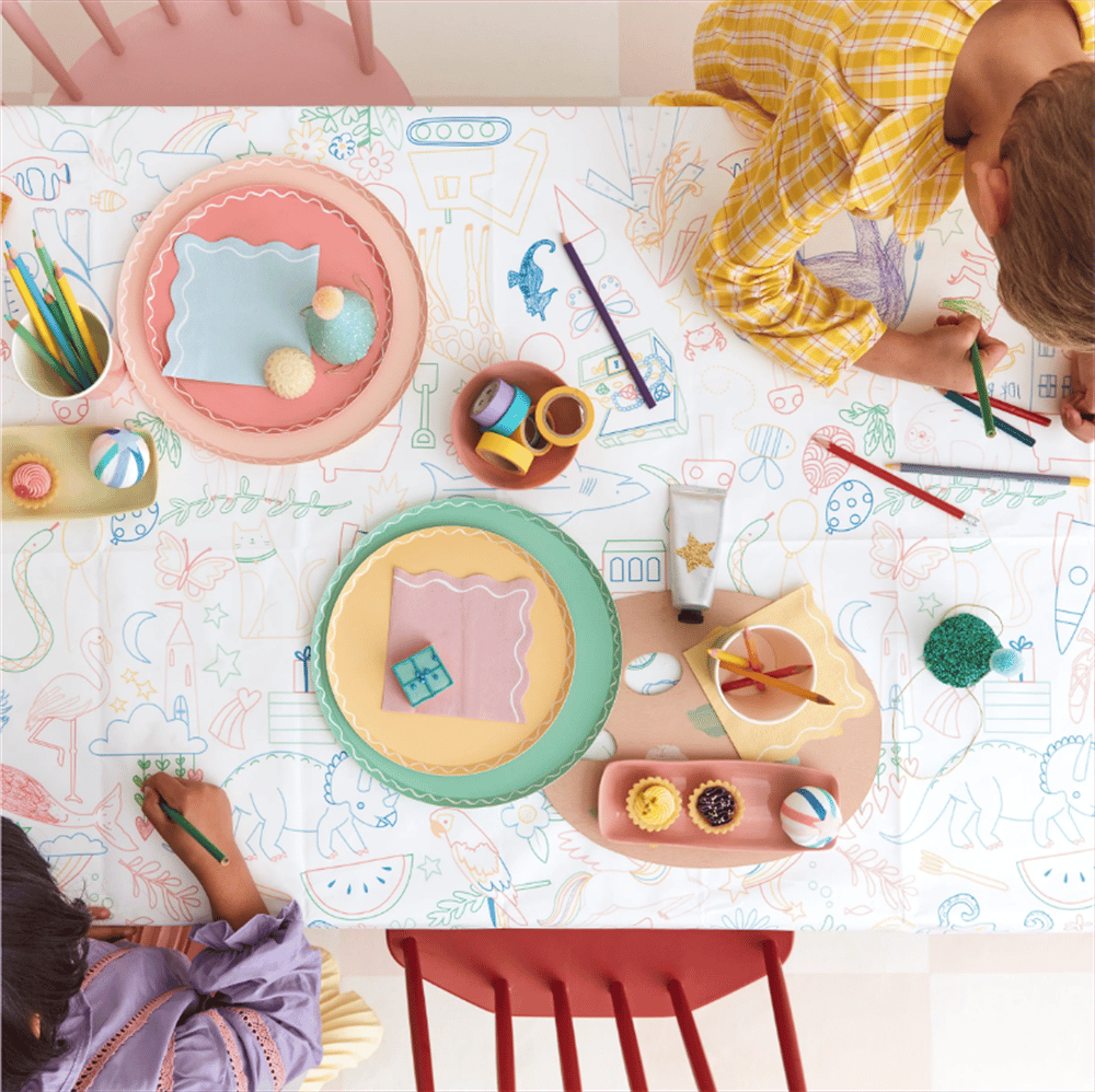 Meri Meri - Colour İn Tablecloth - Boyama Etkinliği Kağıt Masa Örtüsü