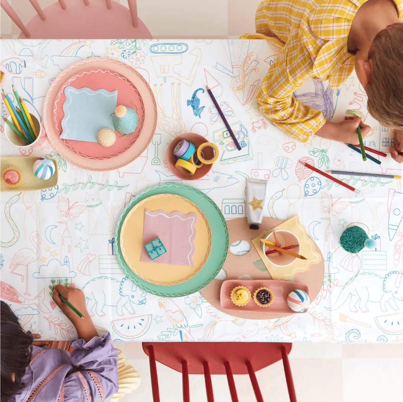 Meri Meri - Colour in Tablecloth - Boyama Etkinliği Kağıt Masa Örtüsü