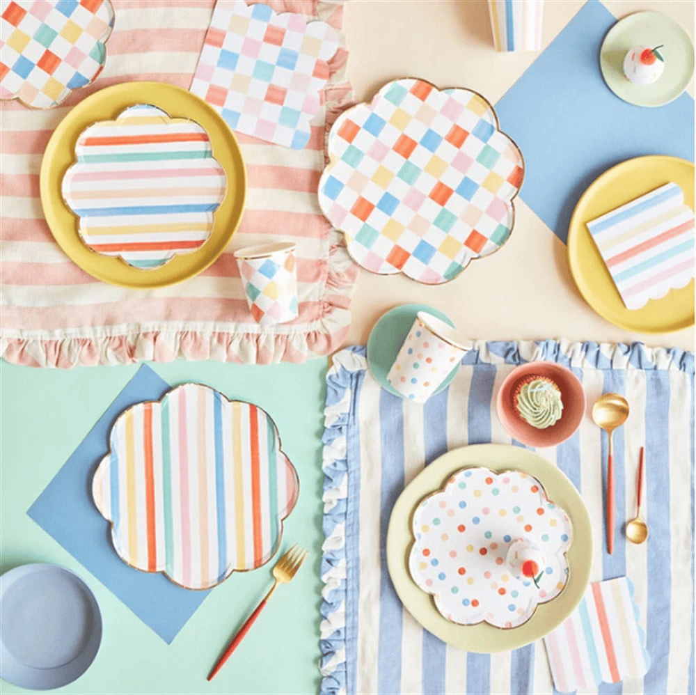 Meri Meri - Colourful Pattern Large Napkins - Renkli Desenler Peçeteler - L - 16Lı