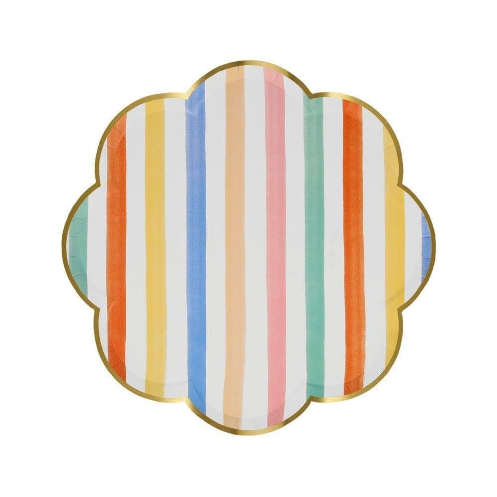 Meri Meri - Colourful Pattern Side Plates - Renkli Desenler Tabaklar - 8Li