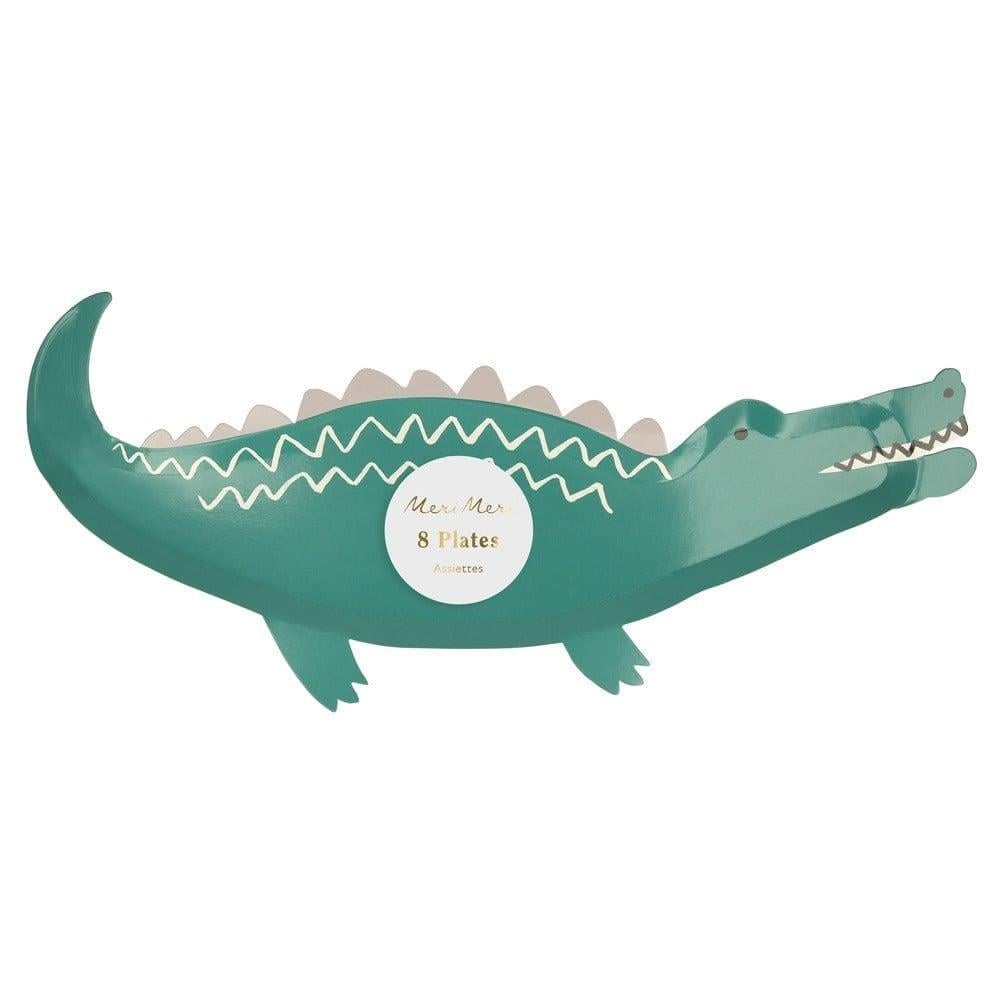 Meri Meri - Crocodile Plates - Timsah Tabaklar - 8Li