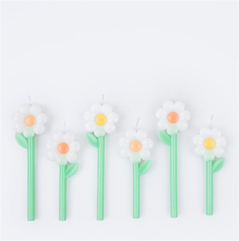 Meri Meri - Daisy Candles - Papatya Mumlar (X6)