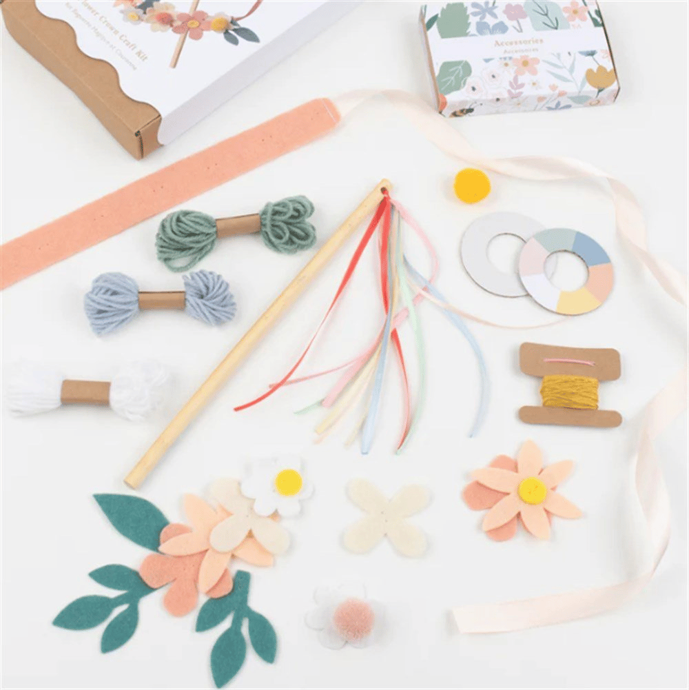 Meri Meri - Diy Headband & Wand - Çiçekli Baş Süsü & Değnek El İşi Seti