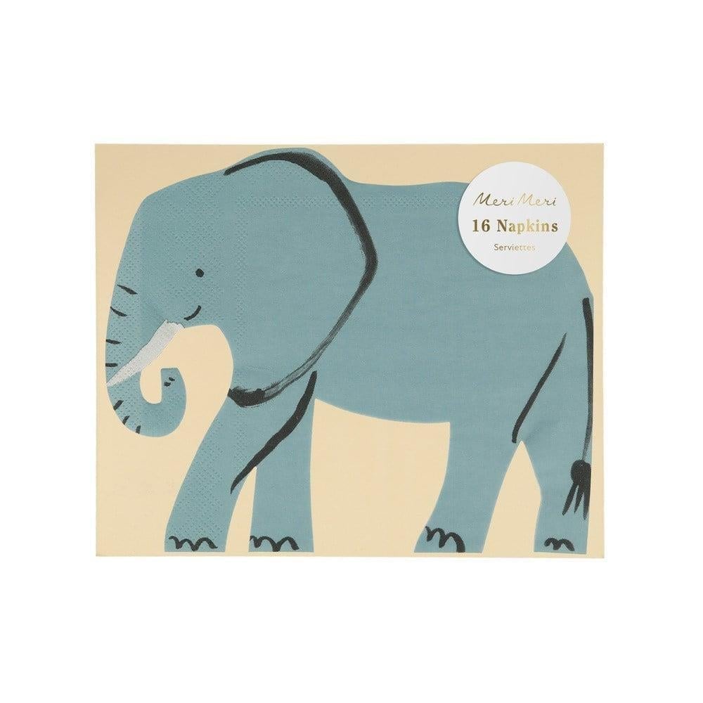 Meri Meri - Elephant Napkin - Fil Peçeteler - 16Lı