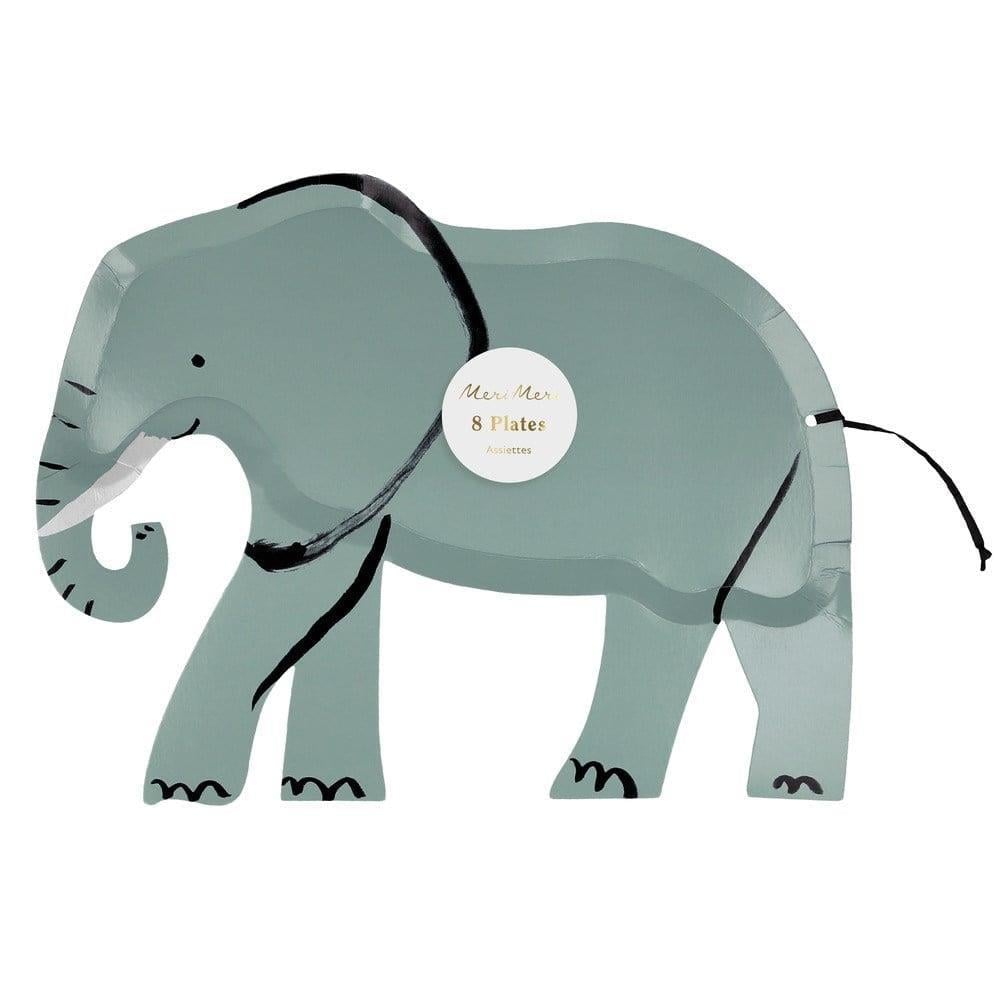 Meri Meri - Elephant Plates - Fil Tabaklar - 8Li