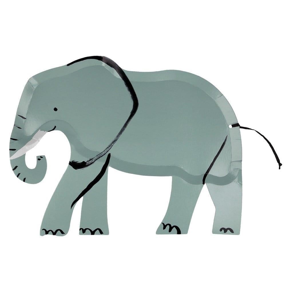Meri Meri - Elephant Plates - Fil Tabaklar - 8Li