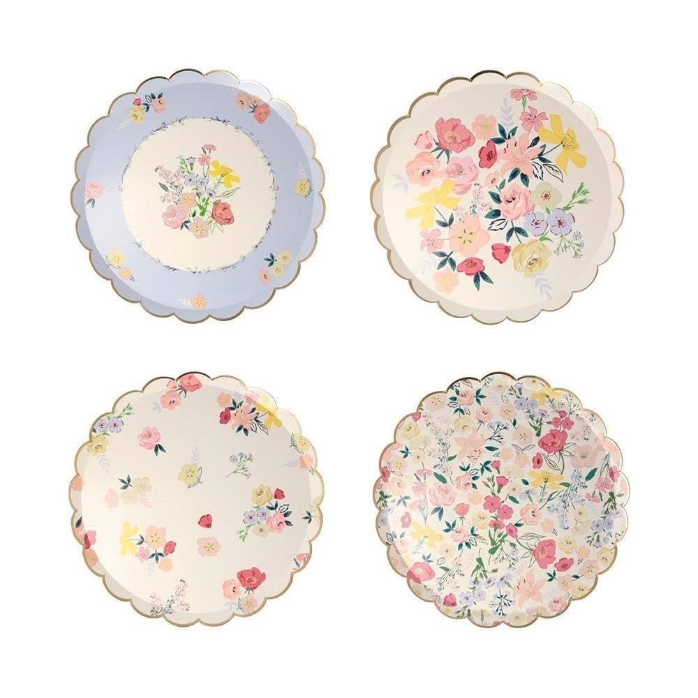 Meri Meri - English Garden Plates - English Garden Tabak - S - 8Li