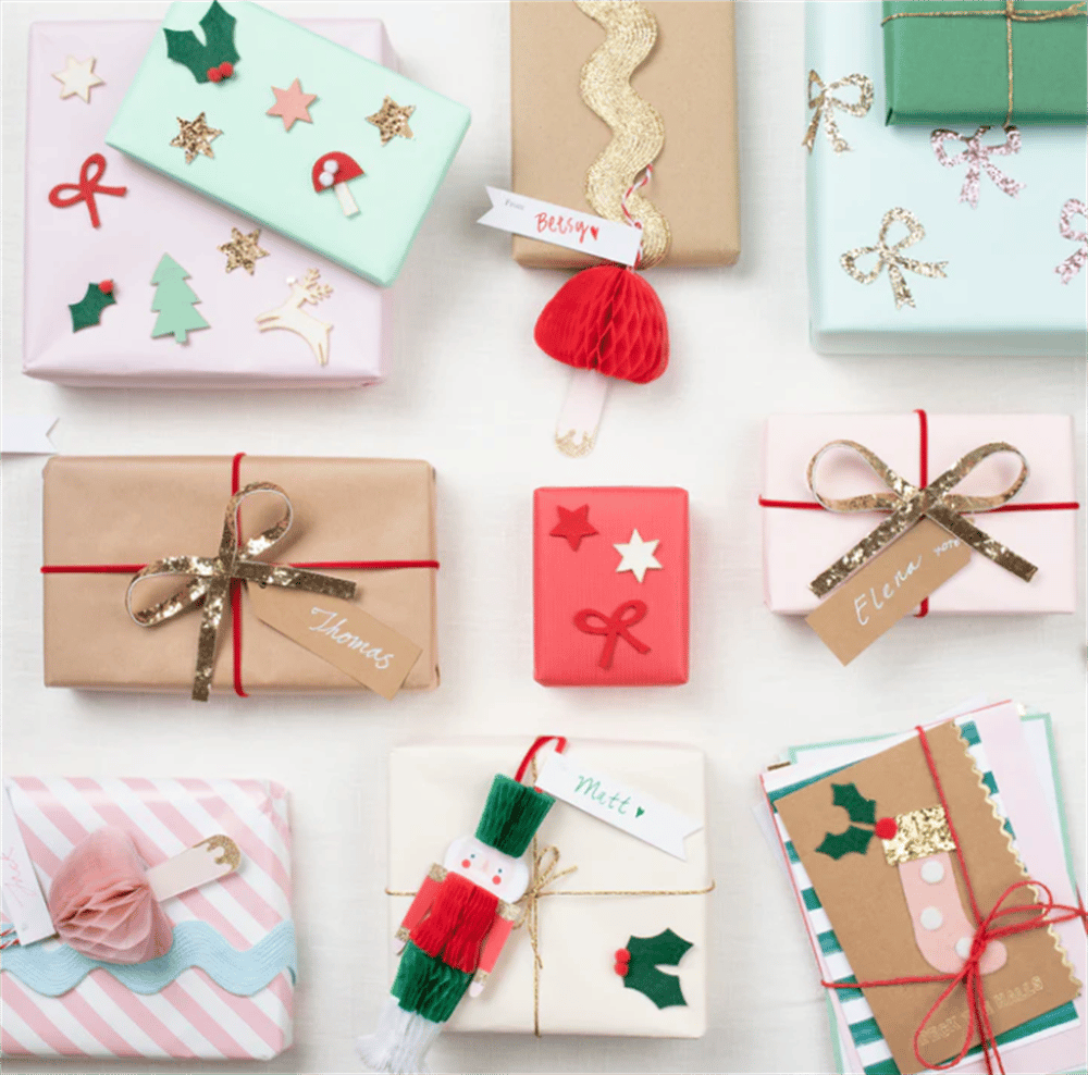 Meri Meri - Felt Christmas Icon Stickers - Yeni Yıl Motifli Çıkartmalar (4Lü)