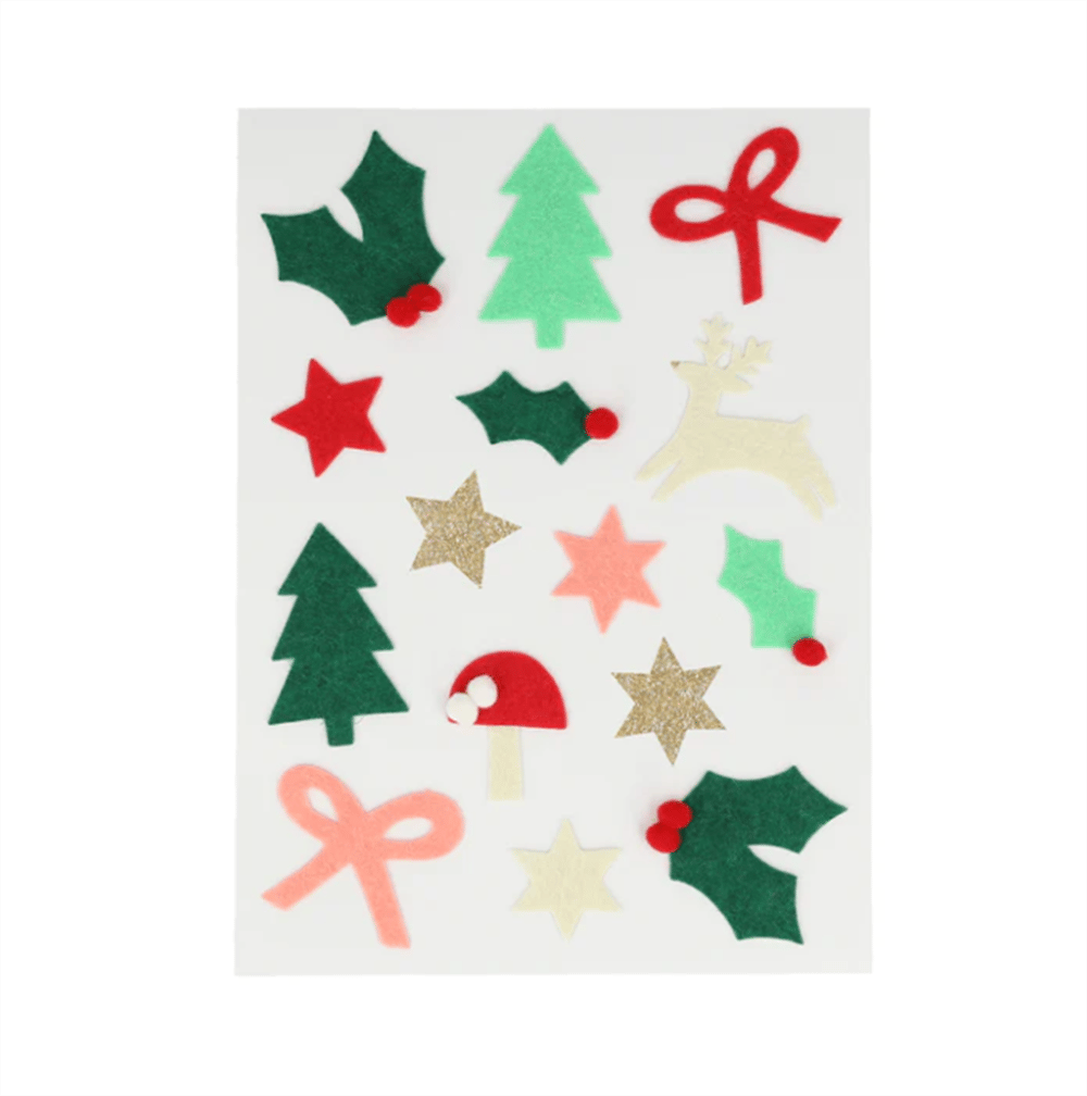 Meri Meri - Felt Christmas Icon Stickers - Yeni Yıl Motifli Çıkartmalar (4Lü)